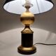 Barber lamp black metal and gilded brass 1960.
