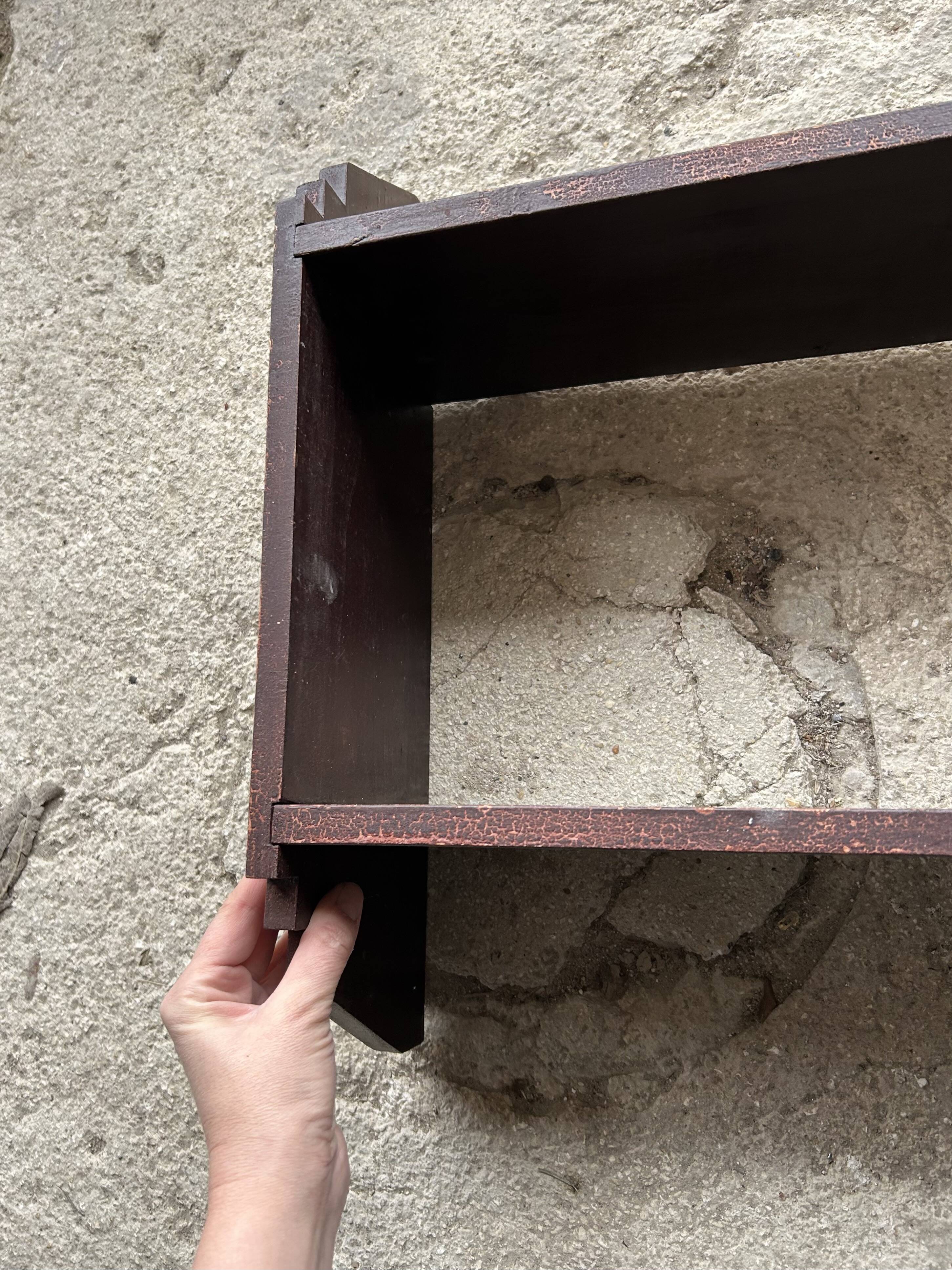Antique wooden wall shelf, 133cm long