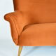 Vintage Three-seater velvet Sofa, Germany 1960s, rusty, restored