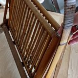 Vintage seventies foldable bamboo magazine rack
