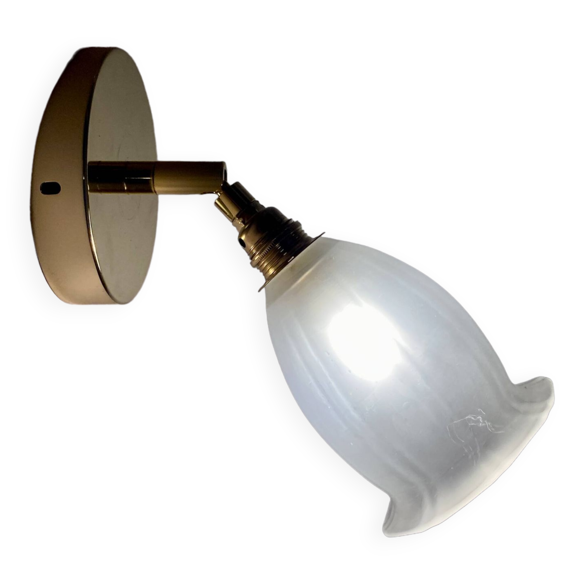 Vintage tulip wall lamp in frosted glass