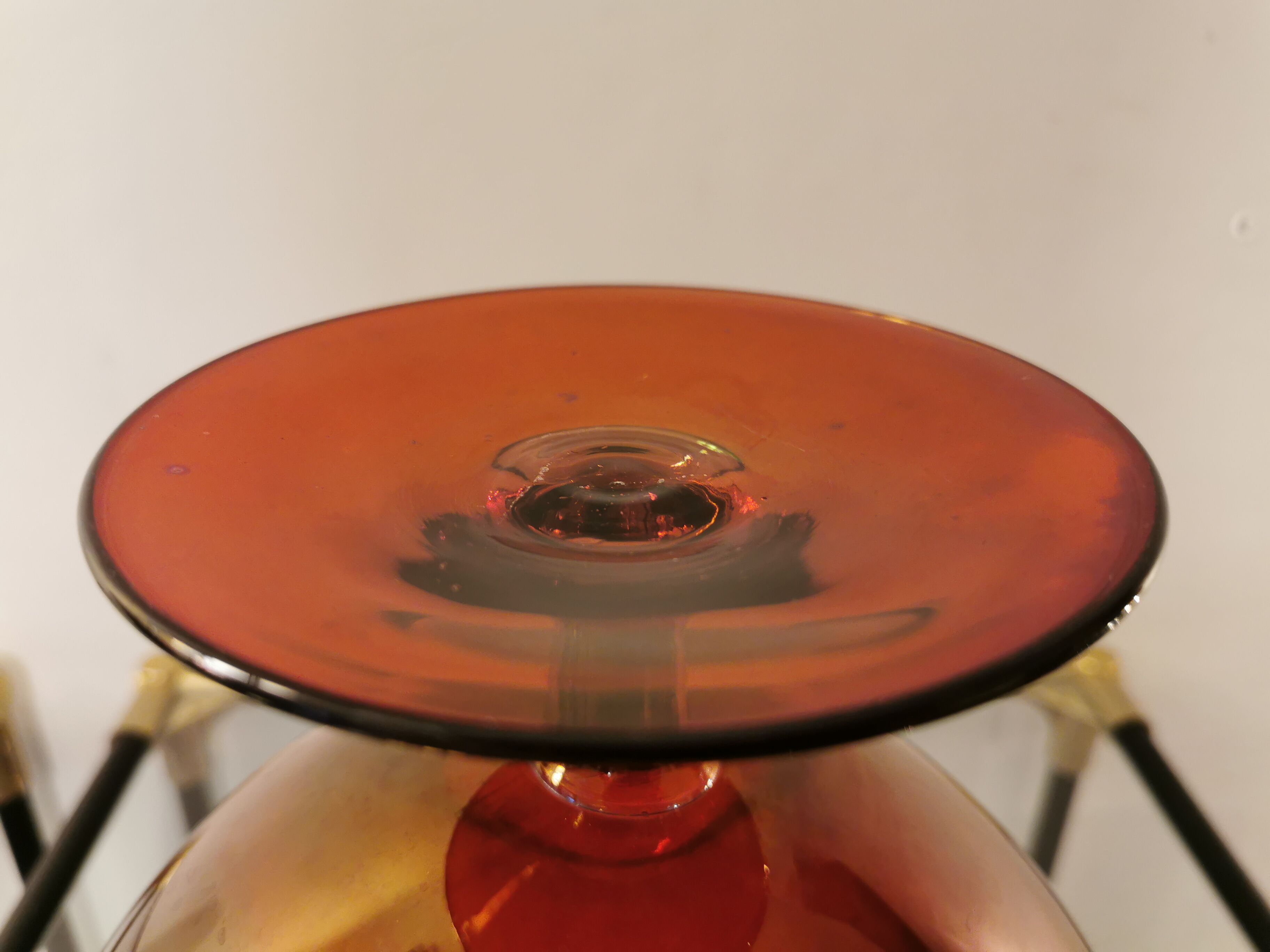 Vintage glass ball vase blown from Italy