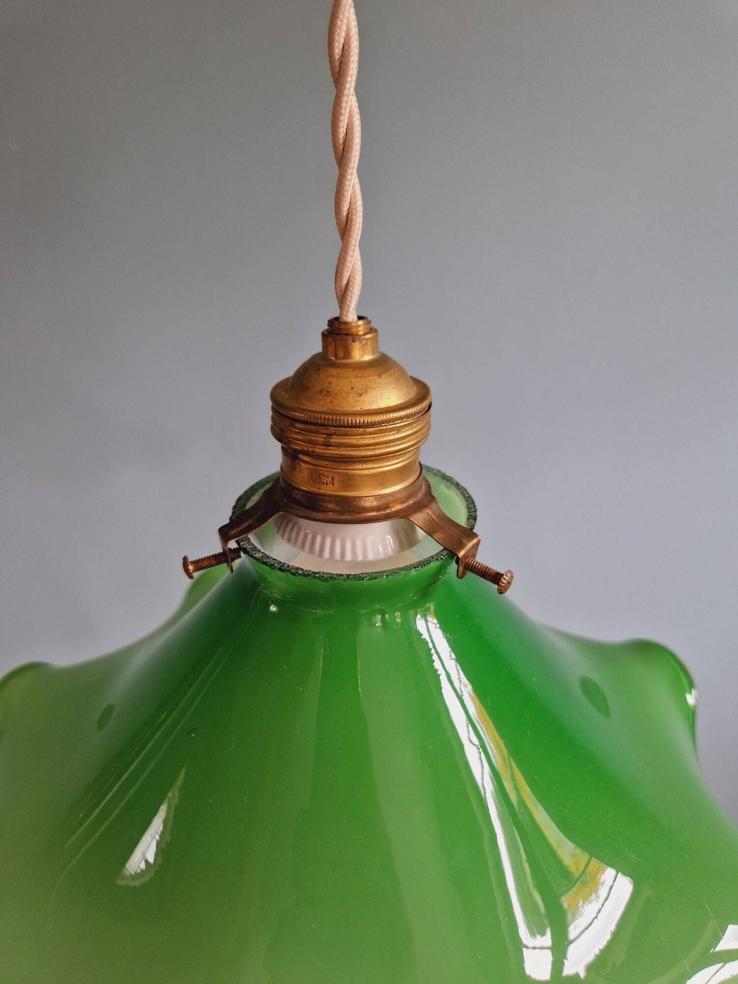 Vintage pendant light in opaline 1960s 1970s