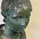 Young Boy, Plaster Bust with Green Patina, Circa 1900