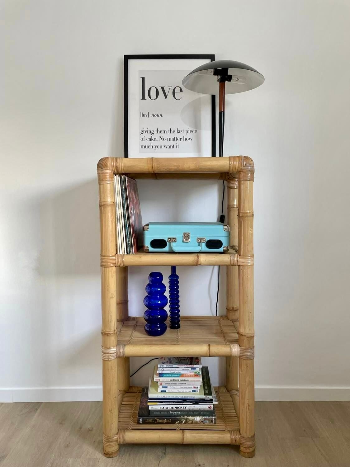 Vintage light bamboo shelf