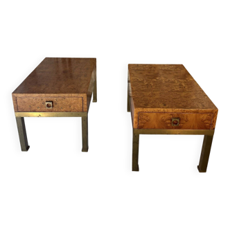 Pair of bedside tables serving as end tables by Guy Lefèvre for Maison JANSEN 1970s