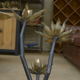 Bronze lamp with 3 Flowers 1960