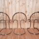 Ensemble de 6 chaises arrondies en inox vintage