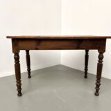 Pine desk with turned legs, 1900s