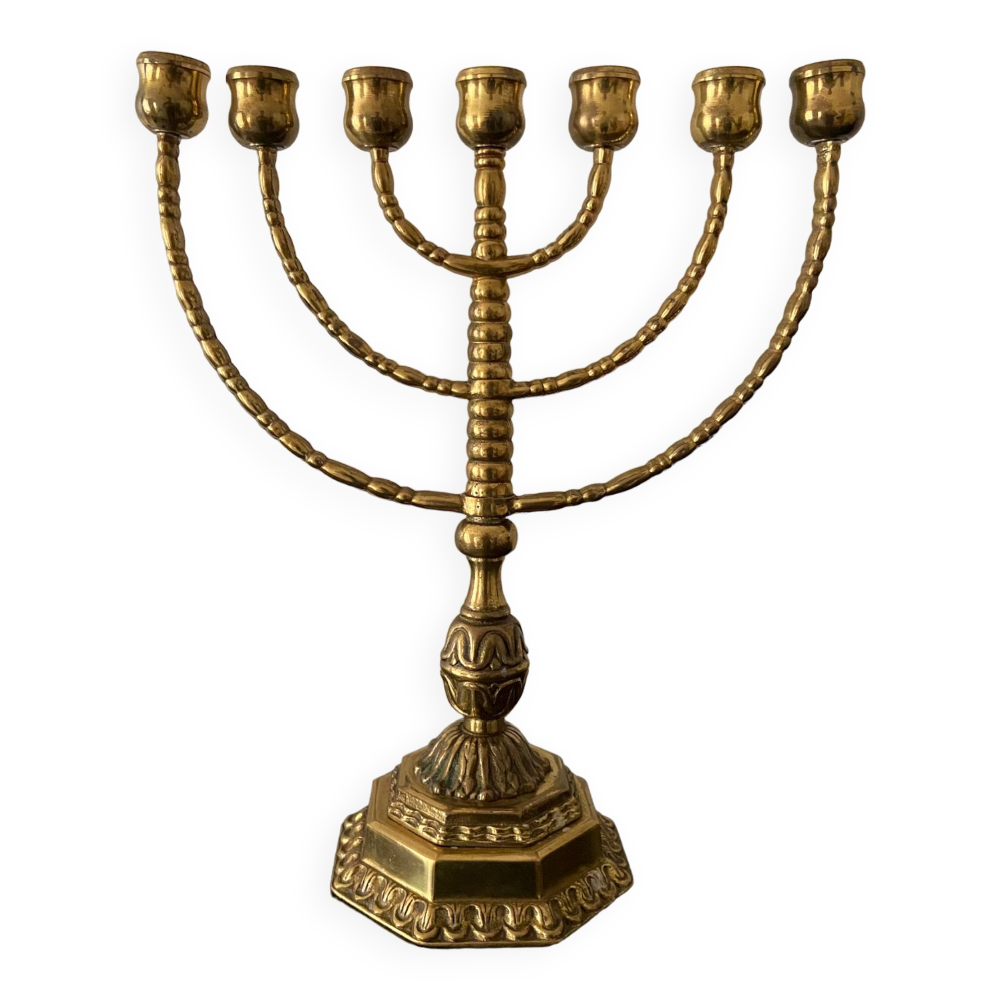 Vintage golden menorah