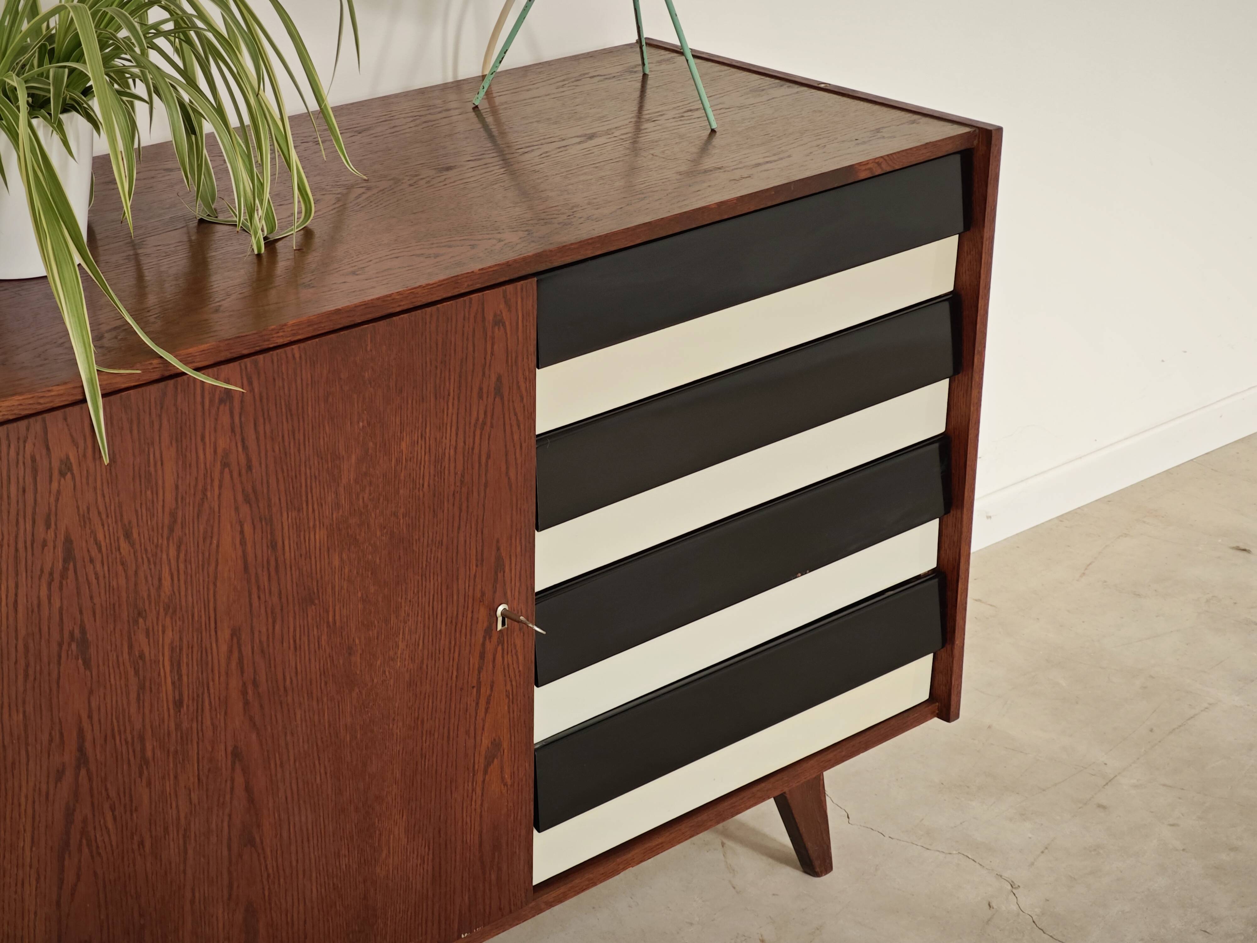 U 458 black and white sideboard by Jiri Jiroutek for Interier Praha, 1960