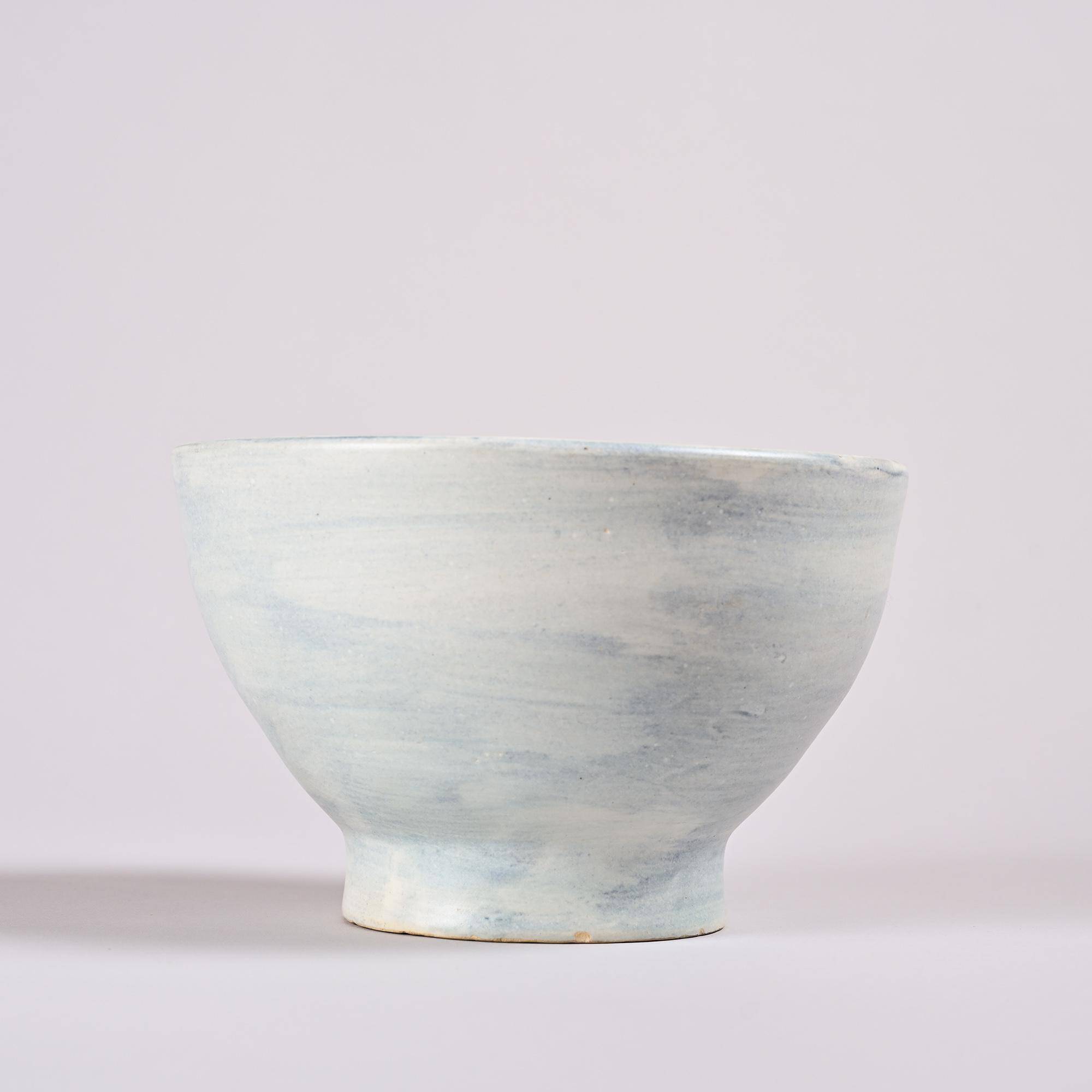 White glazed ceramic cup by Marie Madeleine Jolly, France, circa 1960.