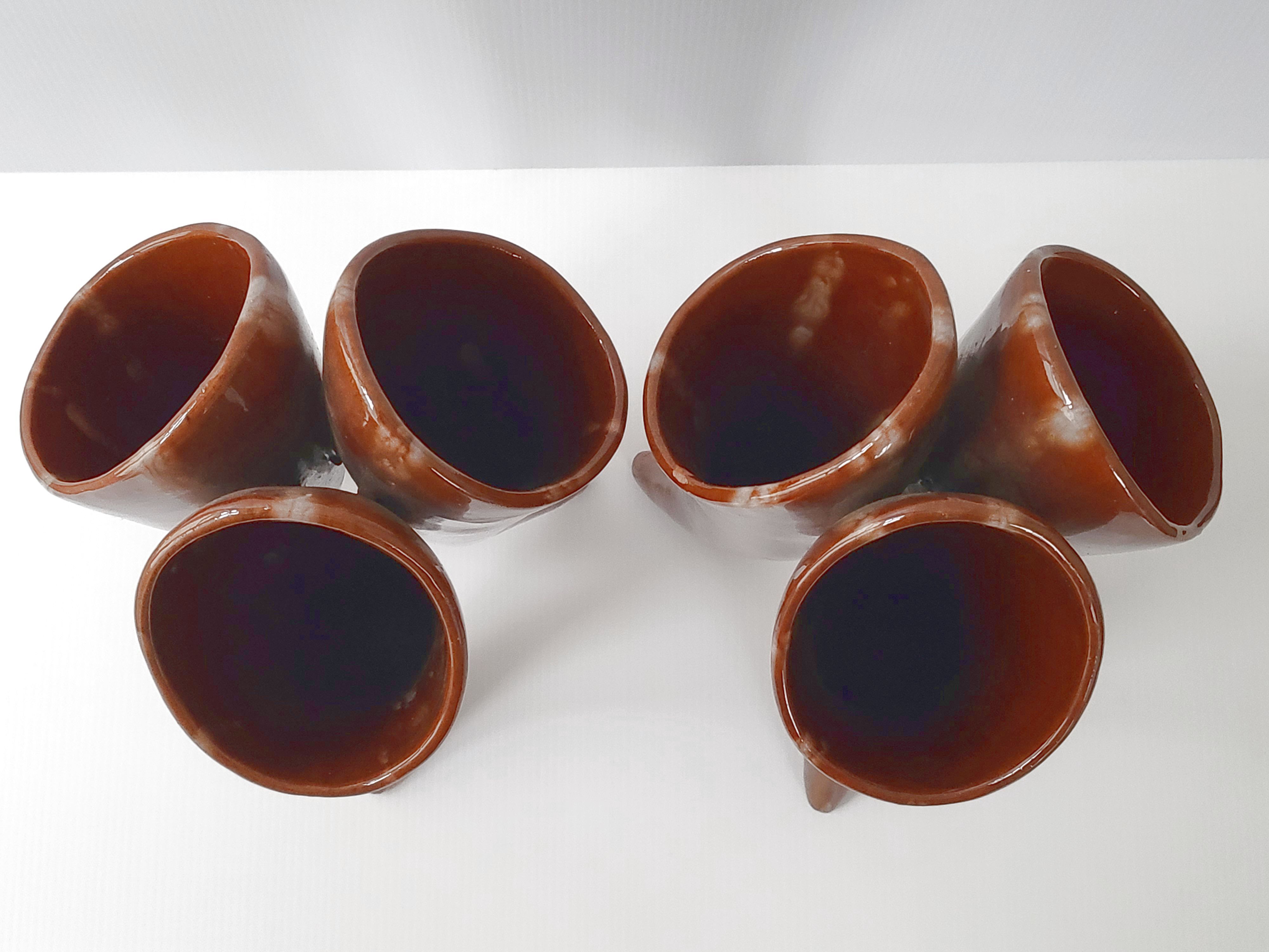 Pair of vases with 3 vintage horns 1960