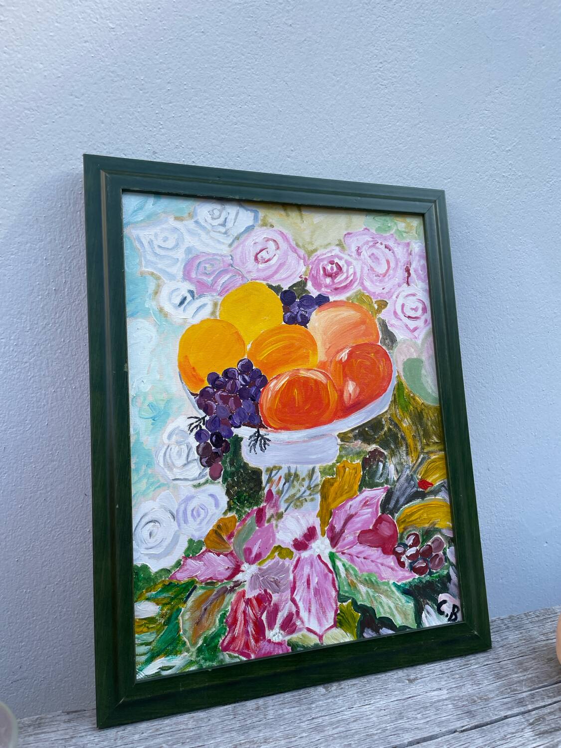 Peinture bouquet de fleurs tableau signé