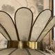 Pair of brass and mother-of-pearl lamps