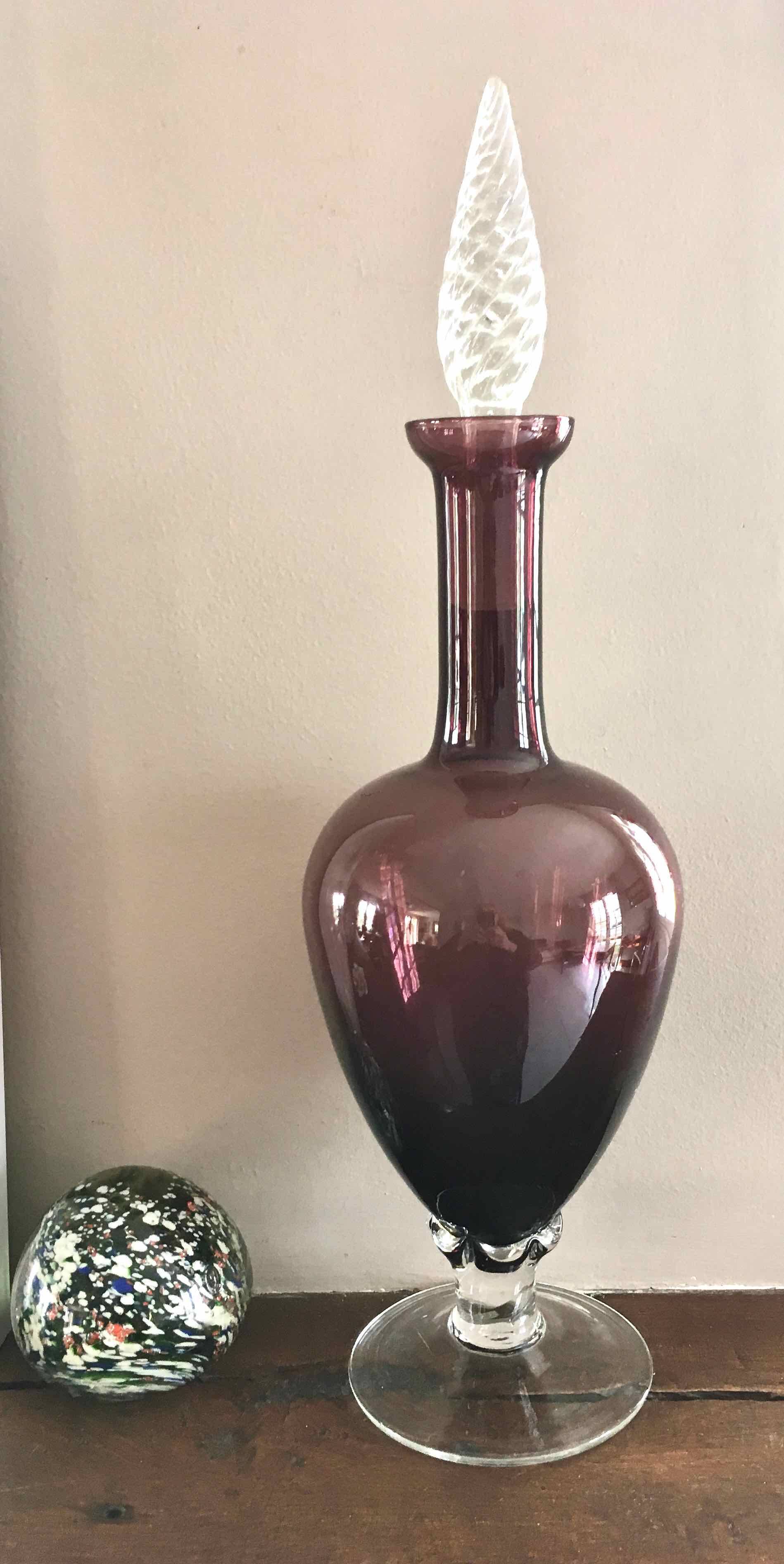 Italian blown glass carafe