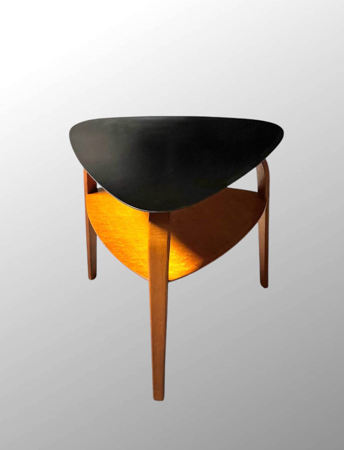 Bow Wood Mediator Coffee Table by Hugues Steiner Vintage 1950