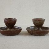 2 stoneware egg cups