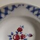 Set of 2 soup plates, Henri model, blue and red flowers Lunéville
