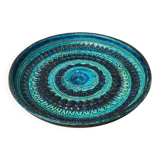 Large bowl in Rimini Blu pottery, mid-century by Aldo Londi for Bitossi.