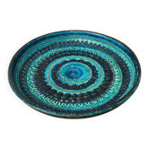 Large bowl in Rimini Blu pottery, mid-century by Aldo Londi for Bitossi.