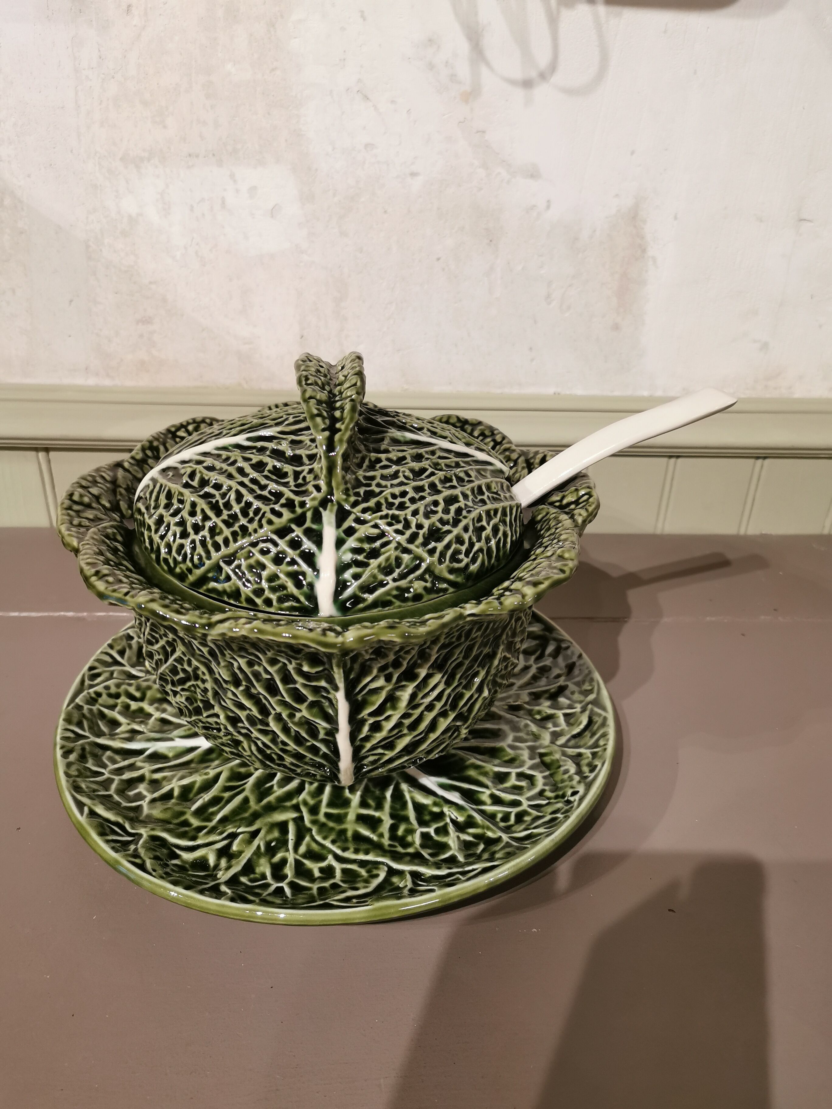 Vintage soup tureen in slip called "la choupiere"