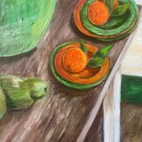 Still life and staircase, signed