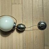 Opaline ball lamp adjustable ceiling light, 50's