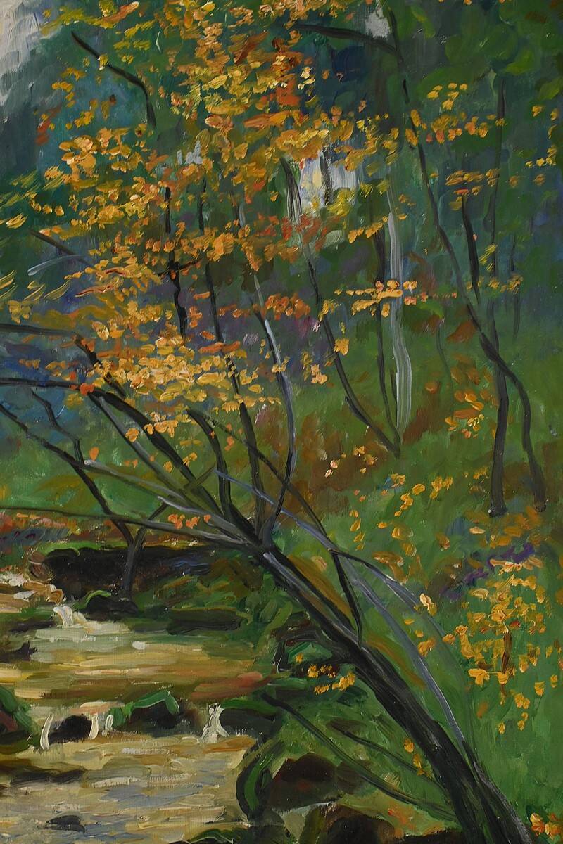 Oil on Canvas "Stream in the Forest", signed A. Markowicz – Early 20th century