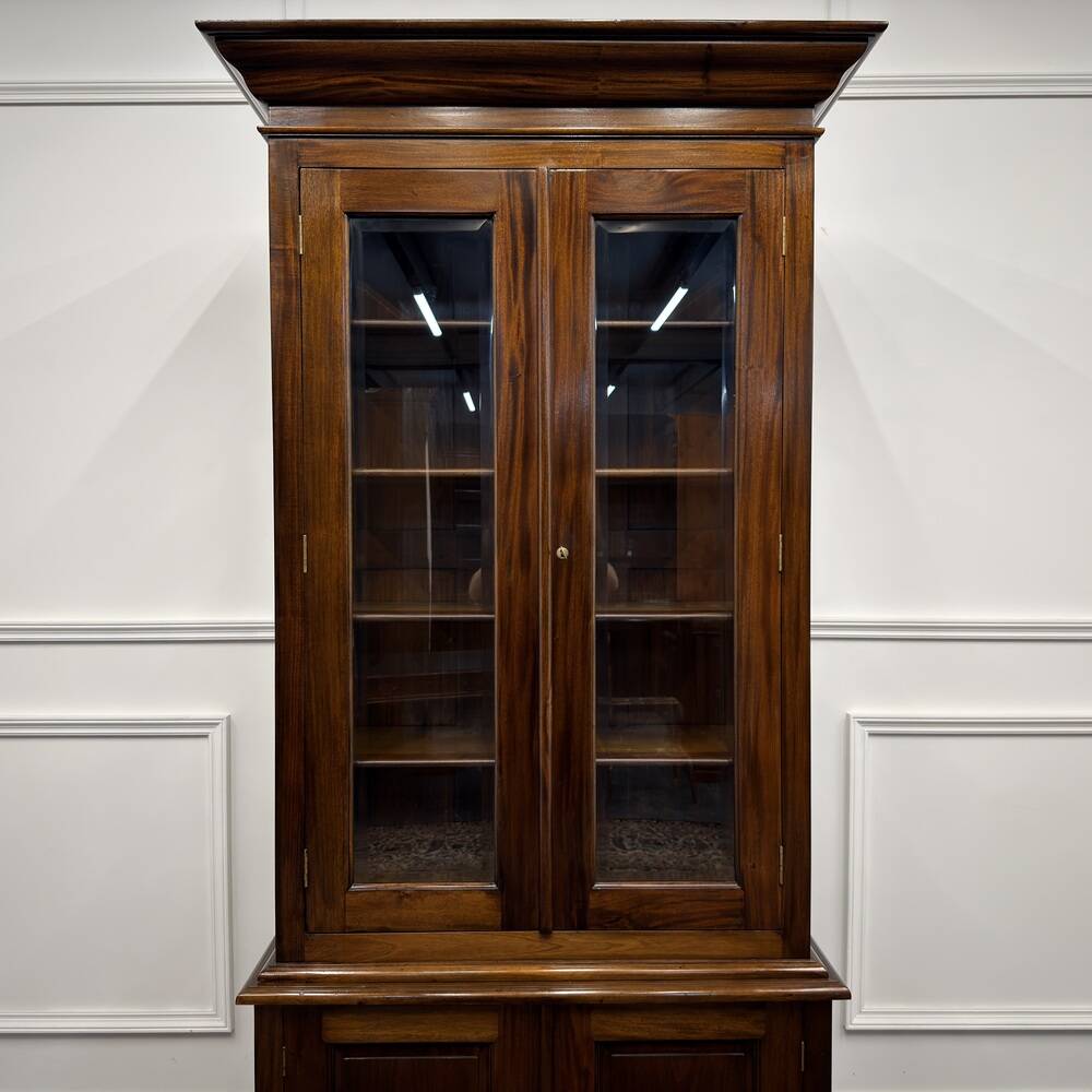 Classic English Bookcase with Glass Doors