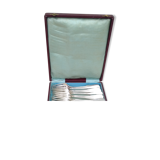 Serving 12 forks and 12 tablespoons in silver metal