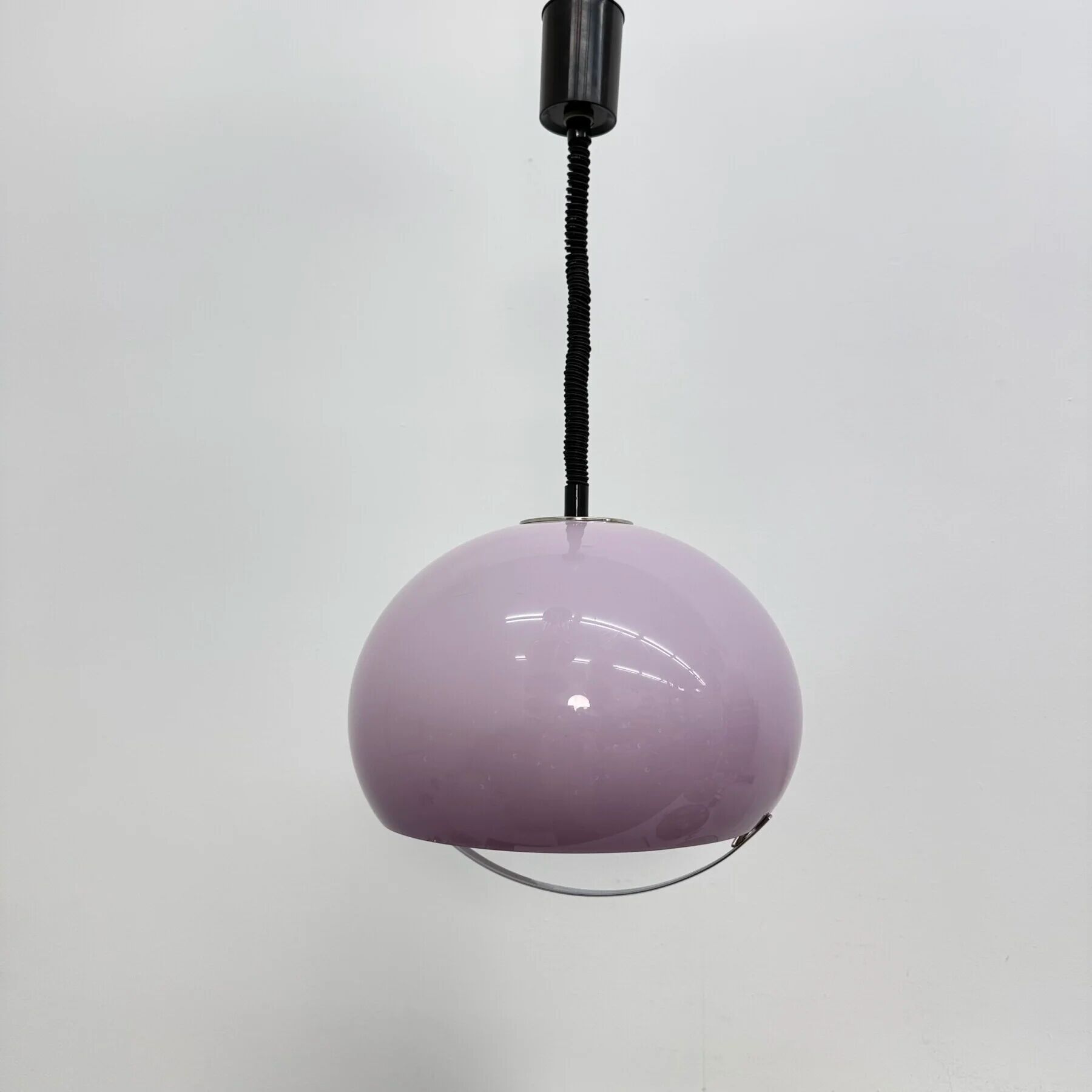 Mid-century purple plastic hanging lamp Harvey Guzzini for Meblo, 1970s