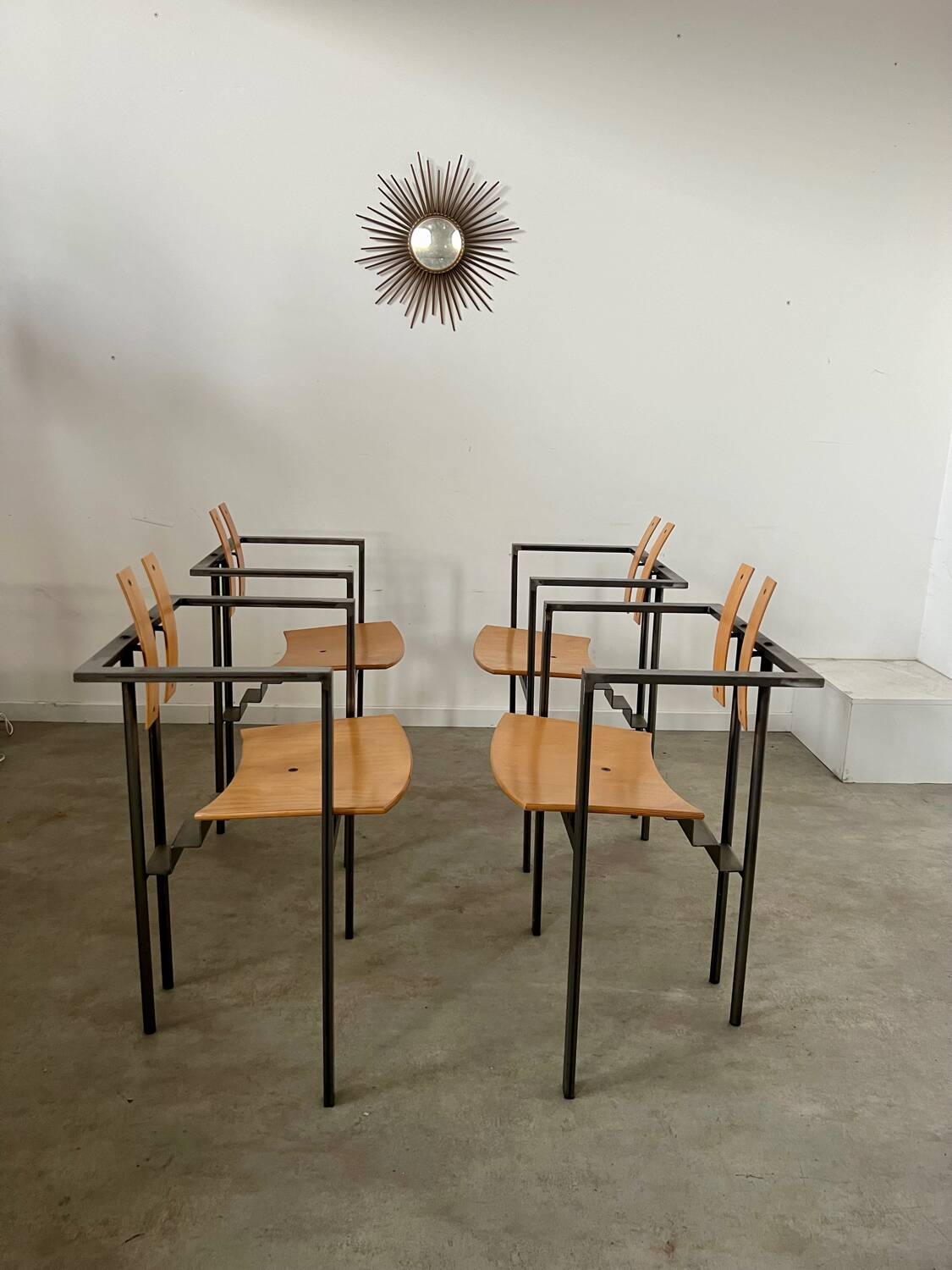 4 old raw design chairs Karl Friedrich Forster model Trix KFF postmodern 70s/80s