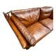 Canapé confortable en cuir véritable avec pieds de support
