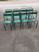 Set of 8 metal terrace bistro chairs