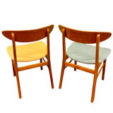 Scandinavian chairs 1960s/70s in solid beech and teak