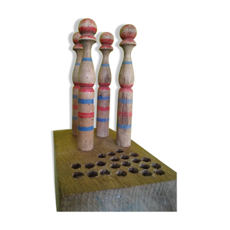 Wooden bowling toy