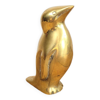 Brass penguin statuette