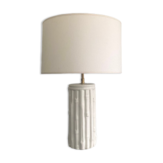 Earthenware lamp, fabric lampshade, braided fabric cable 2m
