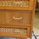Wood and rattan chest of drawers