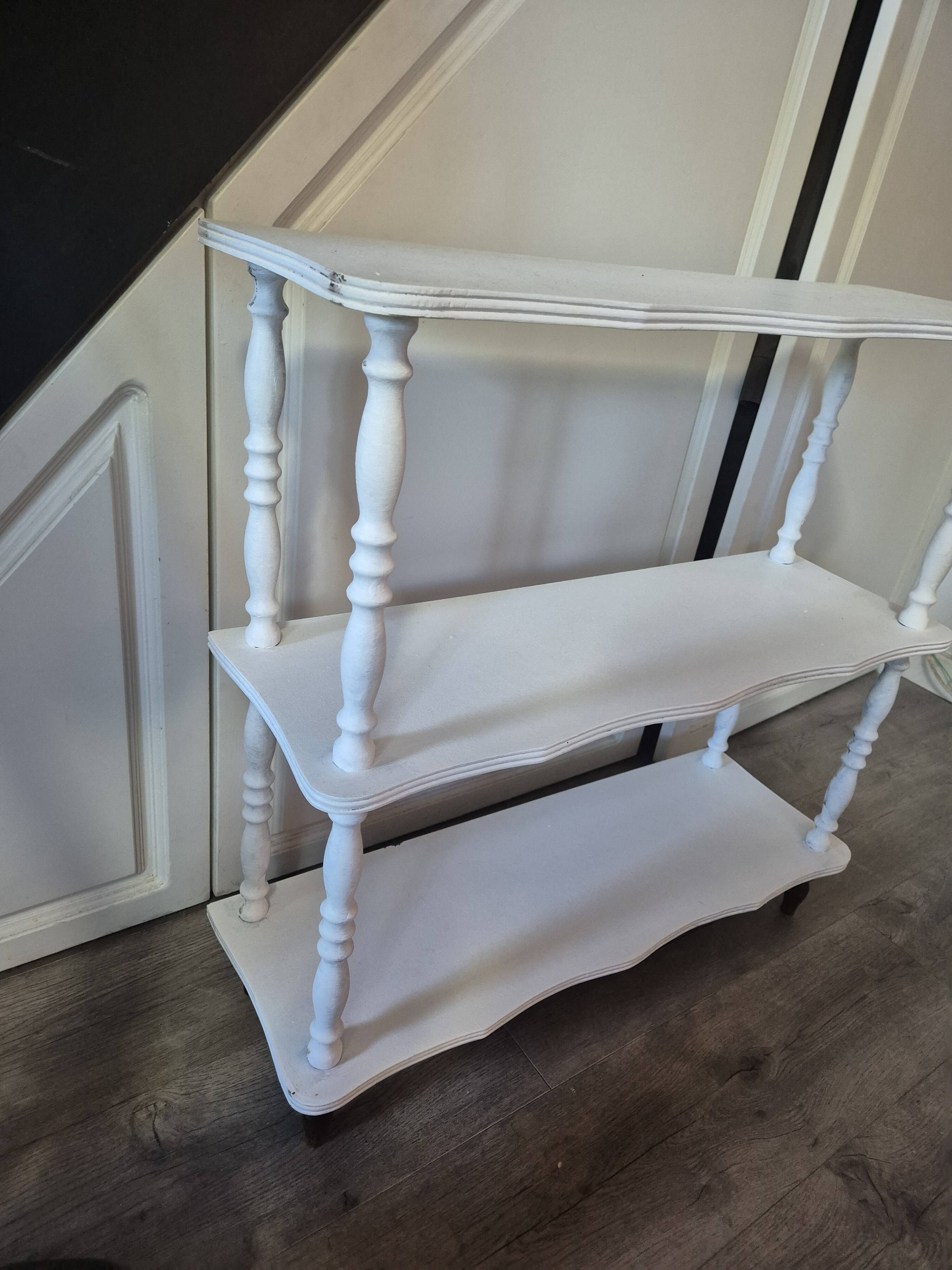 Meuble de rangement etagere sur pied vintage année 60 repeint partiellement