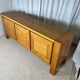 Large French sideboard in solid elm, 1970, attributed to Atelier Chauvin.