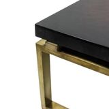 Maison Charles. Bronze coffee table with lacquered top. 1970s.