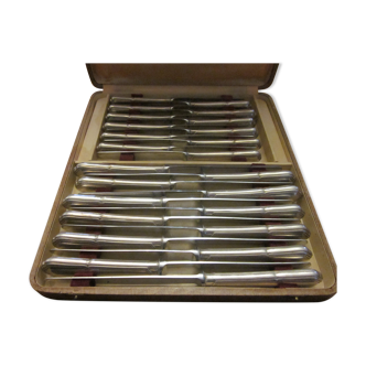 24 silver metal knives ercuis