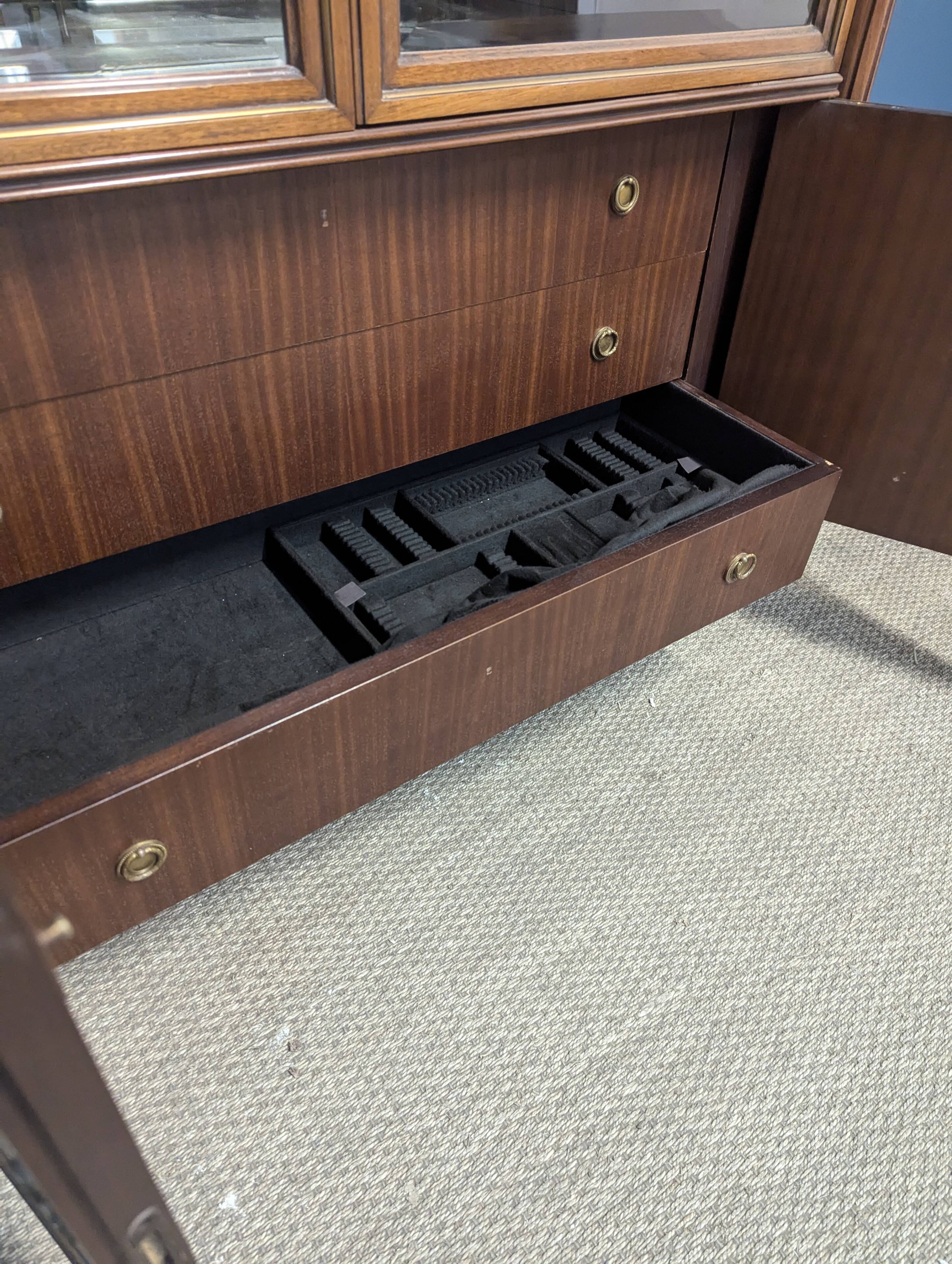 Louis XVI style cherry wood display case