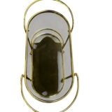 Vintage gold bar cart / side table with smoked glass