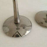 Pair of silver style Deco candlesticks