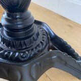 Bistro table, vintage side table, cast iron legs, imitation resin top