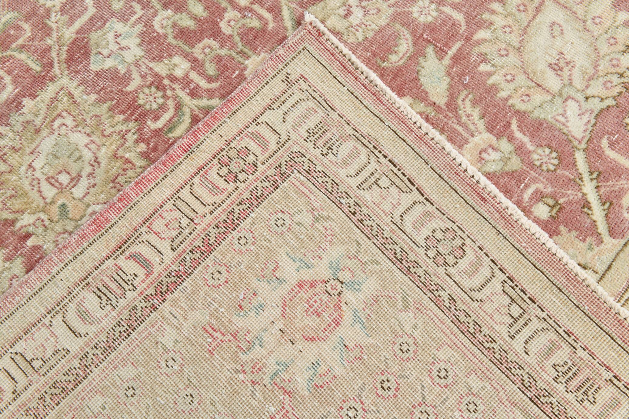 10x15 Faded Red Antique Vintage Persian Rug 60s, 306x478