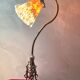 Bronze lamp, art nouveau brass 50x30 with tulip glass paste